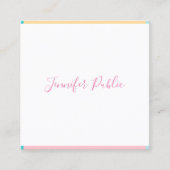 Carte De Visite Carré Nom manuscrit moderne Simple Joli Modèle (Devant)