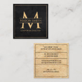 Carte De Visite Carré Nom monogramme initial corporatif, exécutif (Devant / Derrière)