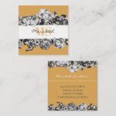 Carte De Visite Carré Nom personnalisable Gold Roses Chic Monogramme Lux (Devant / Derrière)