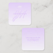 Carte De Visite Carré Nom professionnel et Modèle Slogan | Violet clair (Devant / Derrière)
