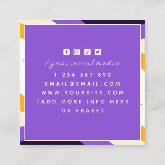 Carte De Visite Carré Non - Binary Flag Pride LGBTQ Sparkle Web Designer (Dos)