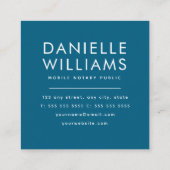 Carte De Visite Carré Notaire bleu moderne Code QR public amusant (Dos)