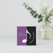 Carte De Visite Carré note de musique ~ noir & violet moderne (Debout devant)