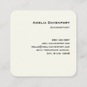 Carte De Visite Carré Notes de musique et Fleurs style rétro (Dos)