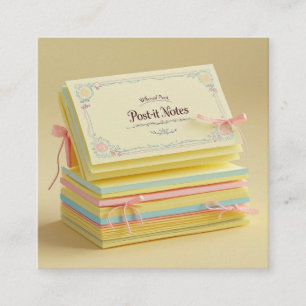 Carte De Visite Carré Notes florales élégantes - Sticky personnalisé