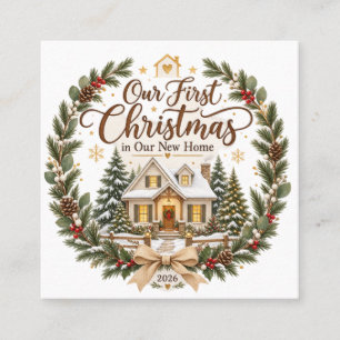 Carte De Visite Carré Notre Premier Noël dans Notre Nouvelle Maison Orne