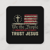 Carte De Visite Carré Nous Le Peuple Confiance Jésus - USA Drapeau Chris (Devant)