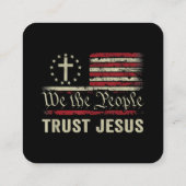 Carte De Visite Carré Nous Le Peuple Confiance Jésus - USA Drapeau Chris (Dos)