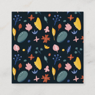 Carte De Visite Carré Nouveau cadeau maison | Floral Abstrait sans coutu