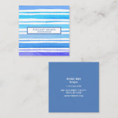 Carte De Visite Carré Nuances modernes de bleu Carré d'aquarelle (Devant / Derrière)