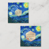 Carte De Visite Carré Nuit Van Gogh Starry (Devant / Derrière)