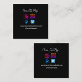Carte De Visite Carré numériser pour payer ajouter logo code q r paypal (Devant / Derrière)