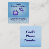 Carte De Visite Carré Numéro de téléphone de Dieu Jérémie 33:3 (Devant / Derrière)