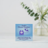 Carte De Visite Carré Numéro de téléphone de Dieu Jérémie 33:3 (Debout devant)