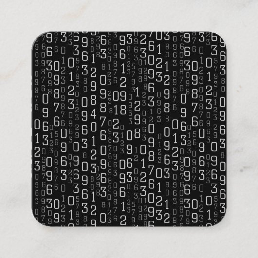 Carte De Visite Carré Numéros en cascade (Devant)