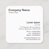 Carte De Visite Carré Numéros en cascade (Dos)