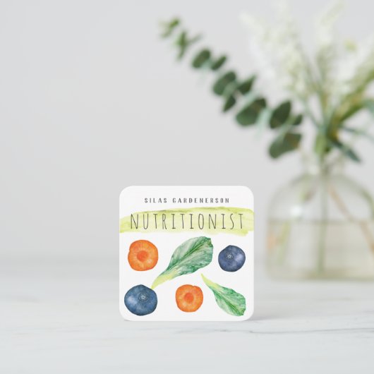 Carte De Visite Carré Nutritionniste  (Debout devant)