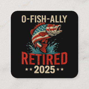Carte De Visite Carré O-Fish-Ally Retraité 2025 Retraite des pêcheurs