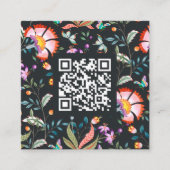 Carte De Visite Carré Oasis nocturne | Code QR de motif floral (Devant)