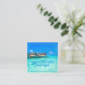 Carte De Visite Carré Océan tropical de plage d'été d'agent de voyage (Debout devant)