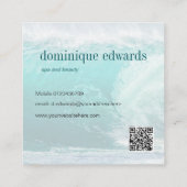 Carte De Visite Carré Ocean Wave Coastal QR Spa (Dos)