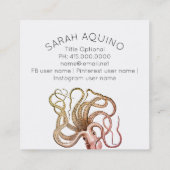 Carte De Visite Carré Octopus Gras Avec Caractère Courbé (Dos)