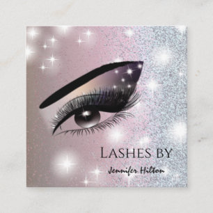 Carte De Visite Carré Oeil de maquillage branché de cils glittery