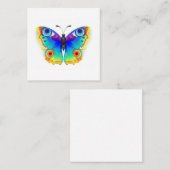 Carte De Visite Carré Oeil de paon arc-en-ciel (Devant / Derrière)