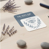 Carte De Visite Carré Oeil mystique et vignes Élégant Boho