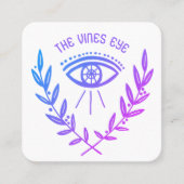 Carte De Visite Carré Oeil mystique et vignes Élégant Boho (Devant)