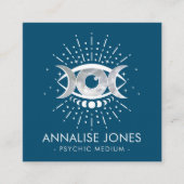 Carte De Visite Carré Oeil - Triple Lune - Blanc et Perle (Devant)