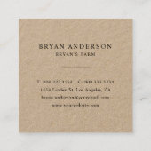 Carte De Visite Carré Oeufs bio Poulet Premium Kraft (Dos)