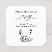 Carte De Visite Carré Oeufs frais de ferme Hen (Dos)