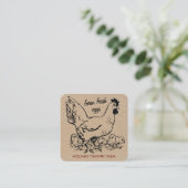 Carte De Visite Carré Oeufs frais de ferme Hen (Debout devant)