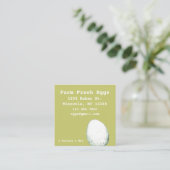 Carte De Visite Carré OEufs frais de ferme Vert (Debout devant)