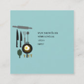 Carte De Visite Carré Oeufs frigorifiques Ustensiles de Cuisine Chef cui (Dos)