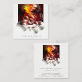 Carte De Visite Carré Oeuvre professionnelle moderne Abstraite Épais Lux (Devant / Derrière)