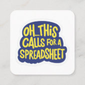 Carte De Visite Carré Oh Cela Demande Un Tableur (Dos)