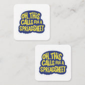 Carte De Visite Carré Oh Cela Demande Un Tableur (Devant / Derrière)