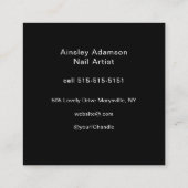 Carte De Visite Carré Oh So Pretty Nail Artist Script Photo (Dos)