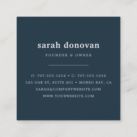 Carte De Visite Carré Oiseau (Dos)