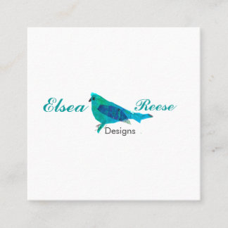 Carte De Visite Carré Oiseau bleu mignon de concepteur créatif
