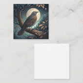 Carte De Visite Carré Oiseau Dans L'Arbre (Devant / Derrière)
