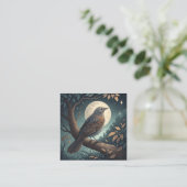 Carte De Visite Carré Oiseau Dans L'Arbre (Debout devant)