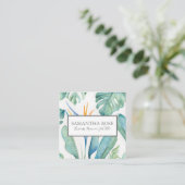 Carte De Visite Carré Oiseau de paradis Vert tropical (Debout devant)