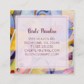 Carte De Visite Carré Oiseaux d'aquarelle (Dos)