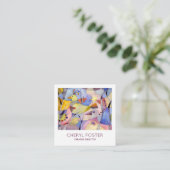 Carte De Visite Carré Oiseaux d'aquarelle (Debout devant)