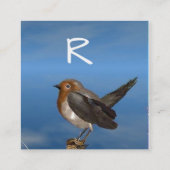 CARTE DE VISITE CARRÉ OISEAUX HYPER / MONOGRAMME ROBINE ROUGE (Dos)