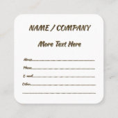 Carte De Visite Carré Oiseaux mignons et heureux parmi les fleurs du pri (Dos)