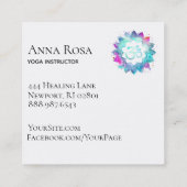 Carte De Visite Carré *~* Om Lotus Fleur Mandala Aum Symbole (Dos)